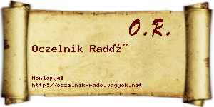 Oczelnik Radó névjegykártya